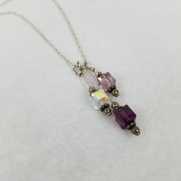 925 Sterling SILVER Artisan AB Crystal Beaded Boho - Picture 4 of 11